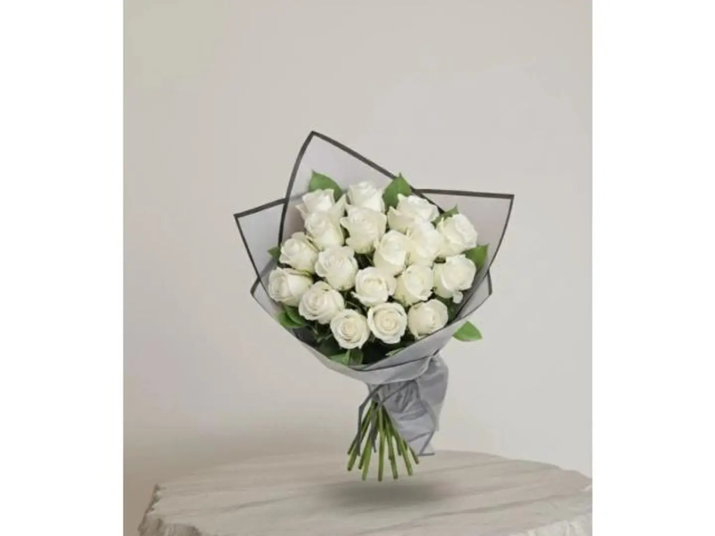 White Bouquet Grey Wrap
