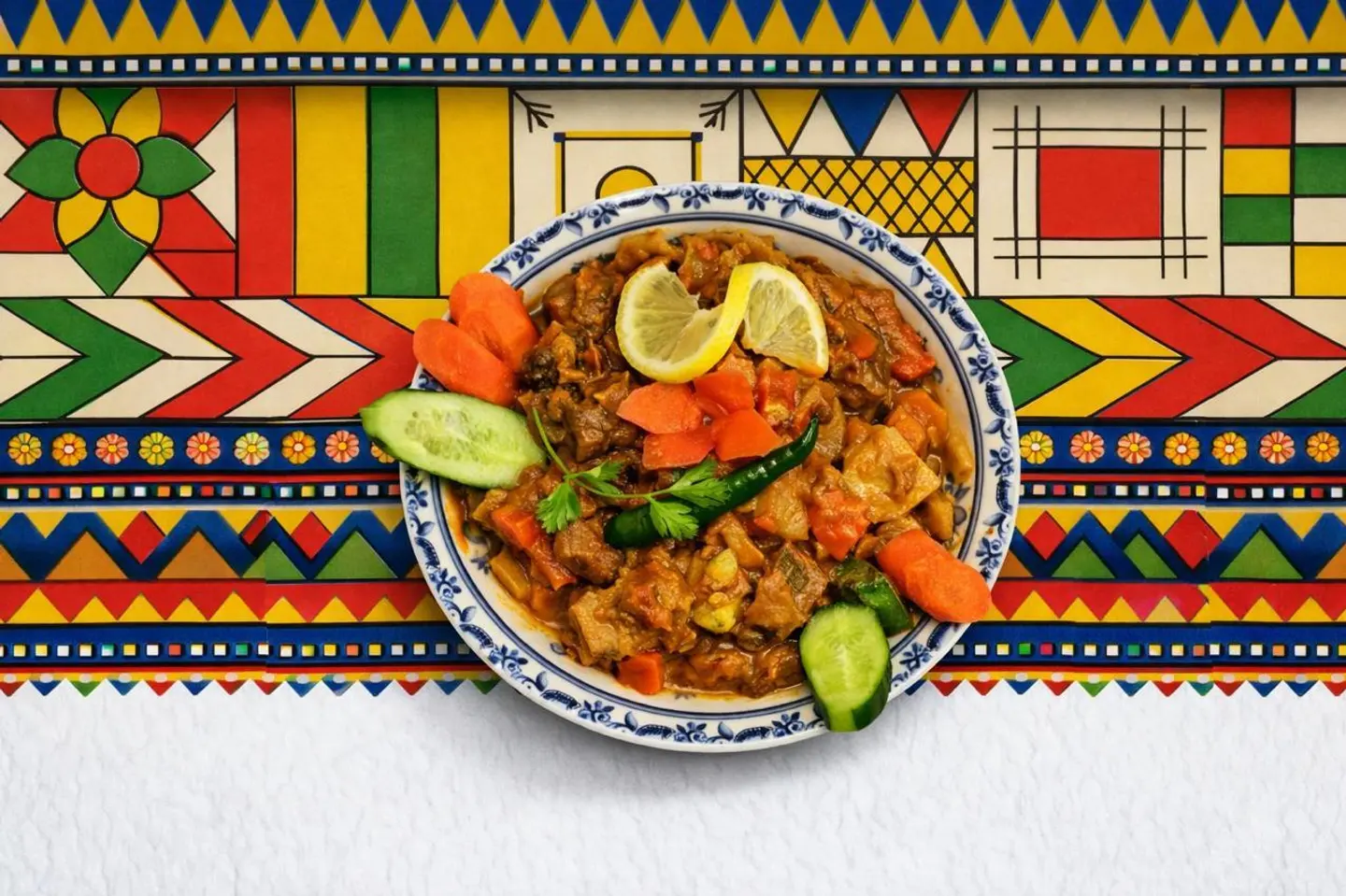 مرقوق مع مرق لحم بالخضار