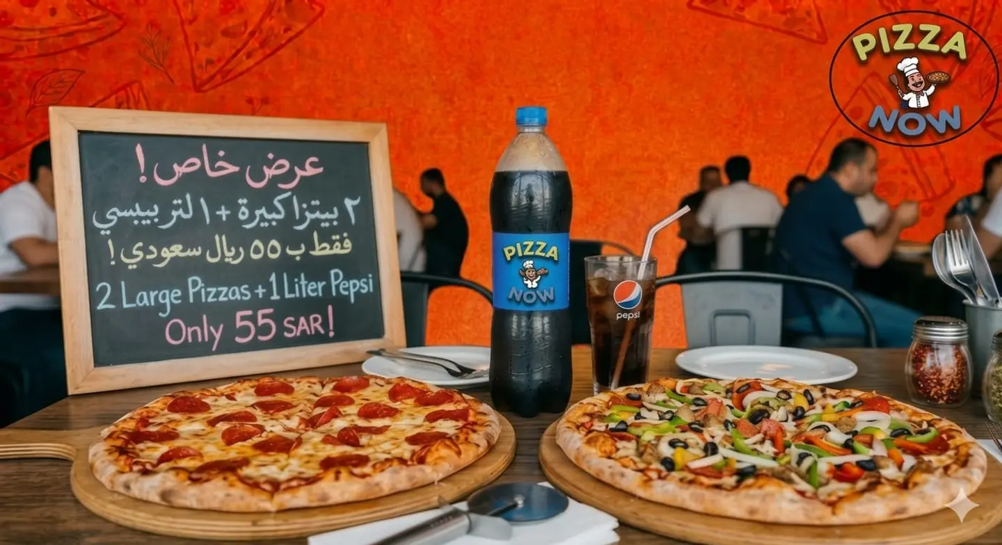 2 Large Pizza + 1 Litter Pepsi