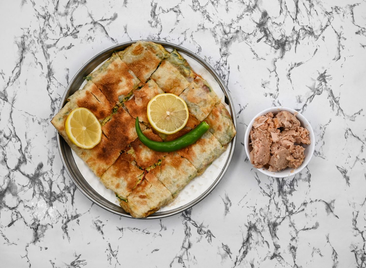Salty Mutabbak With Tuna