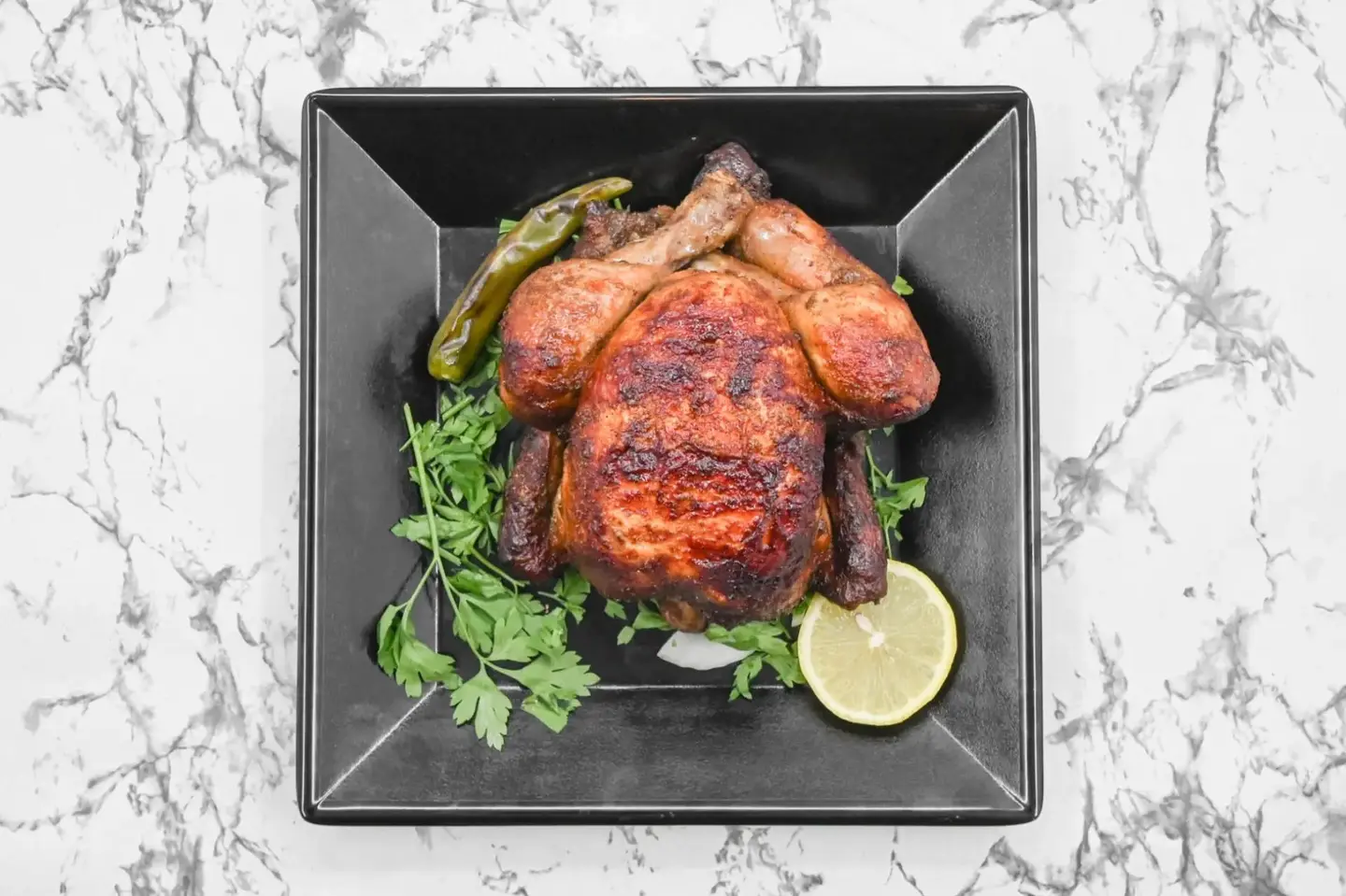 Whole Wood Grilled Chicken Without Rice.
