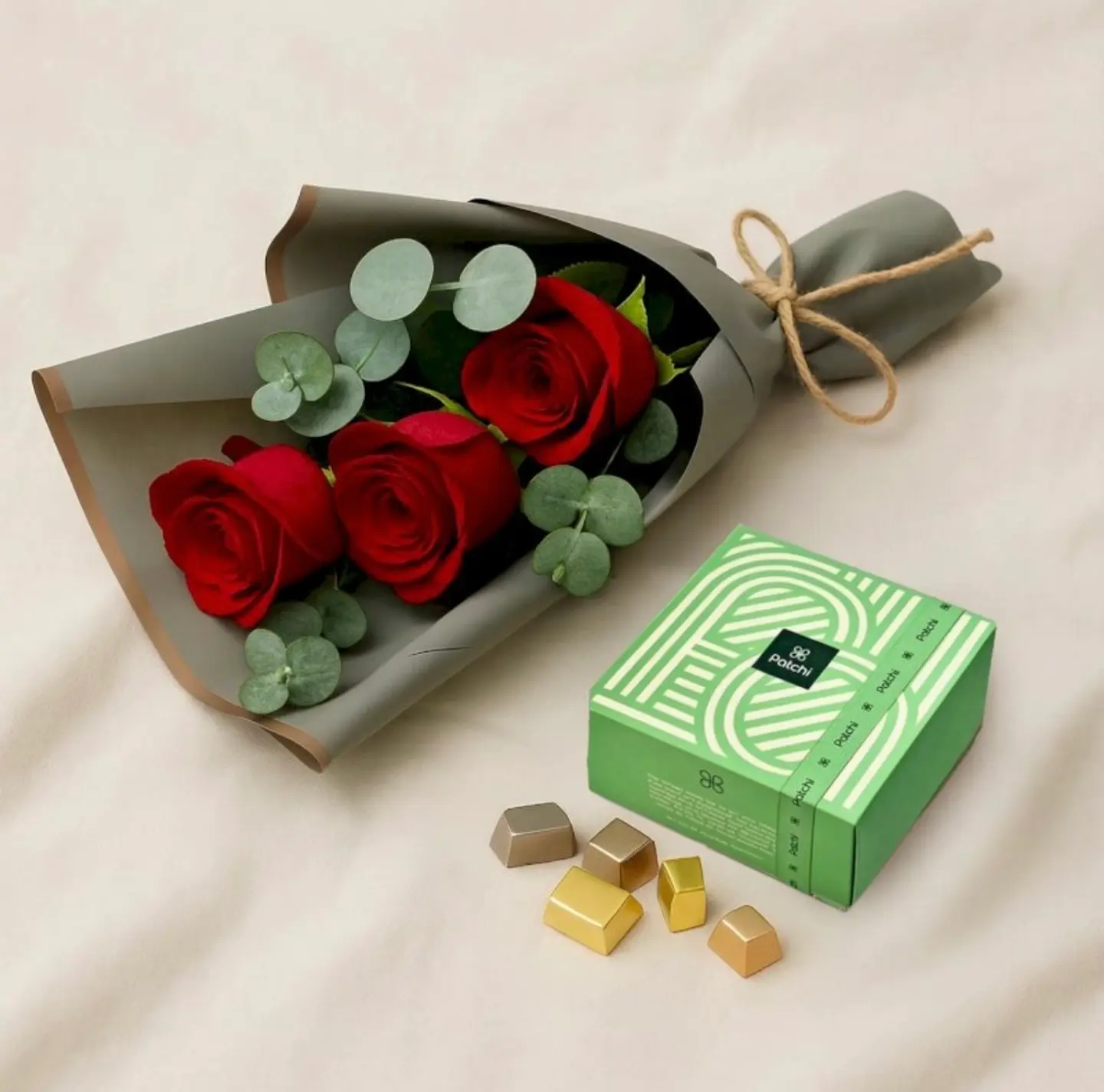 Flower Arrangement With Patchi Chocolate 22