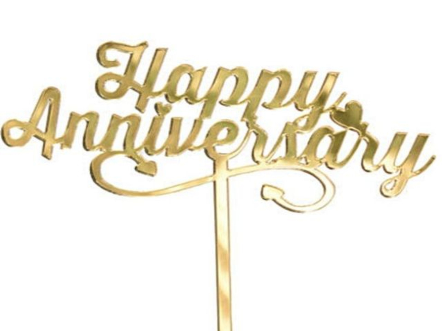Happy Anniversary Cake Topper Elegant Decoration For Couples & Milestone Celebrations