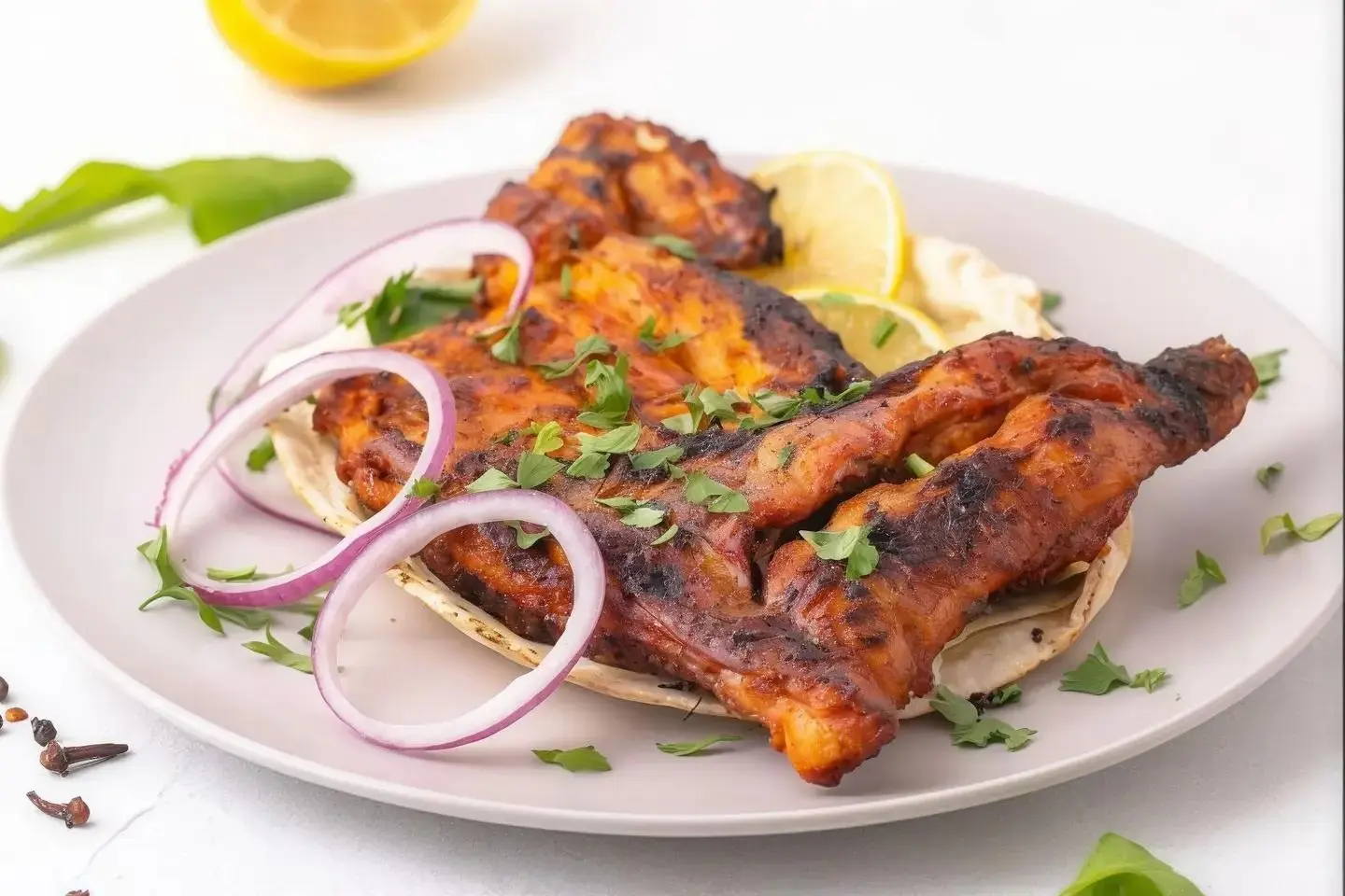 نصف دجاجة على الفحم بدون أرز