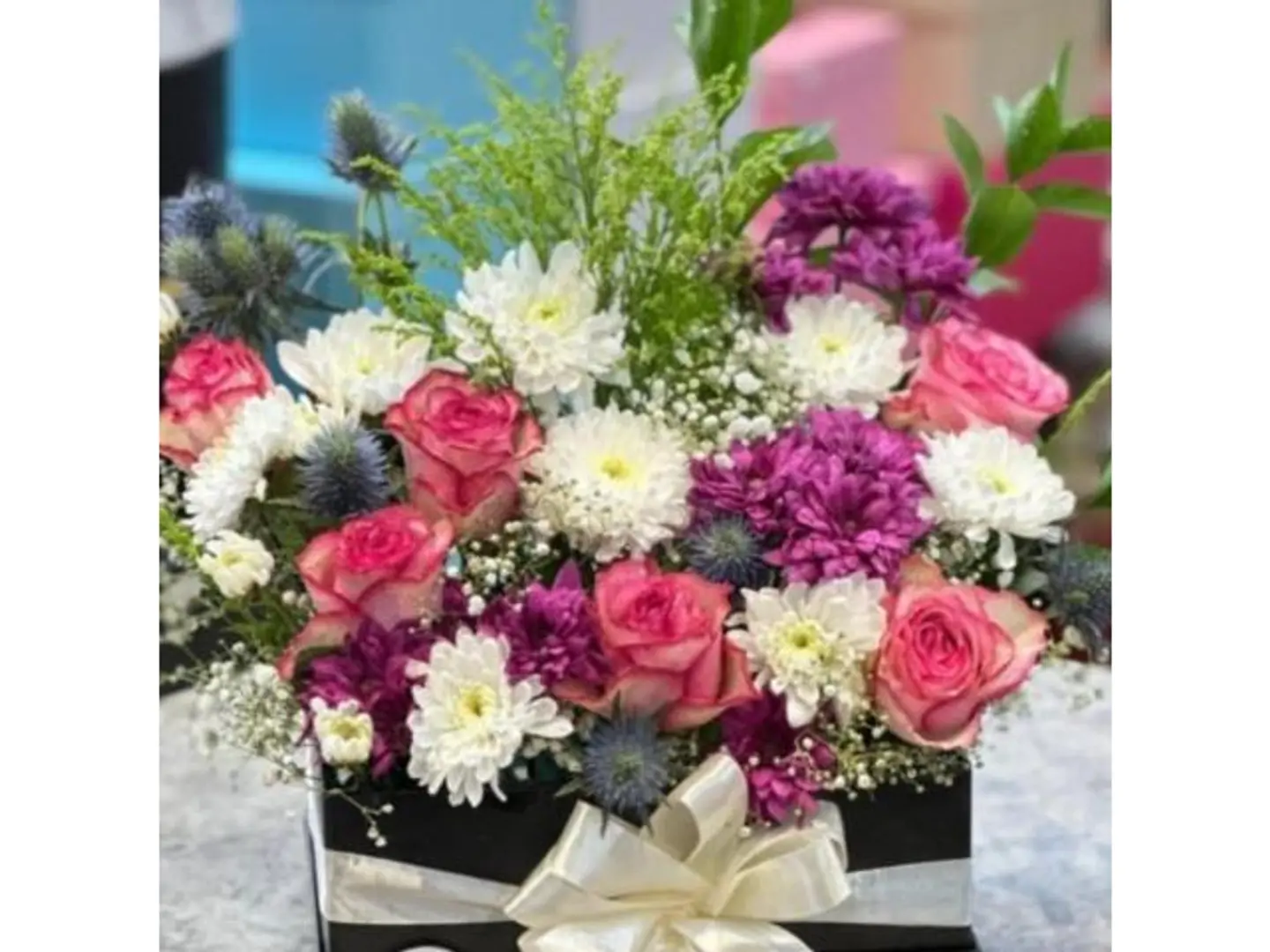 Mixed Flower With Small Cardboard Base