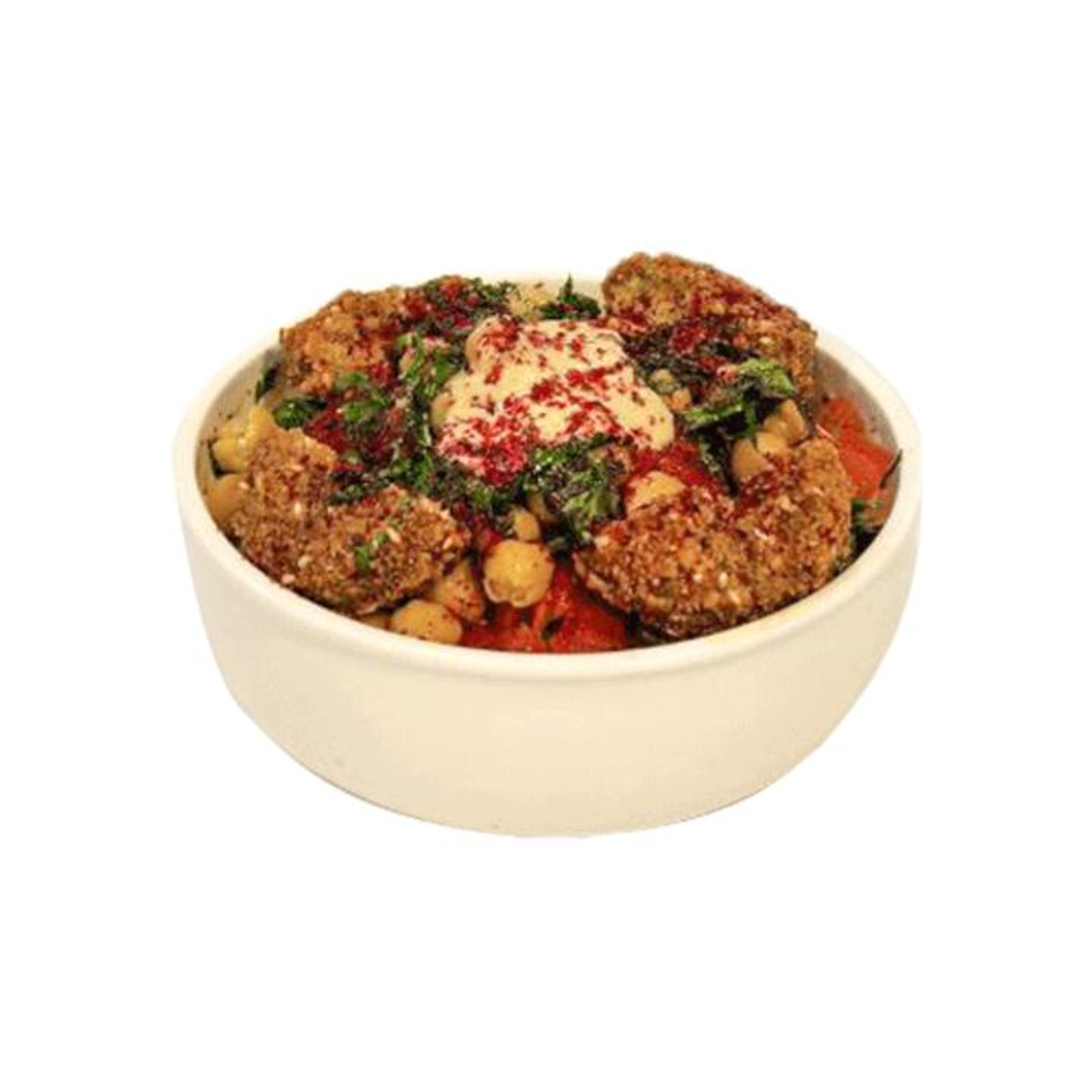 Mixed Hummus Plate With Potatoes And Falafel