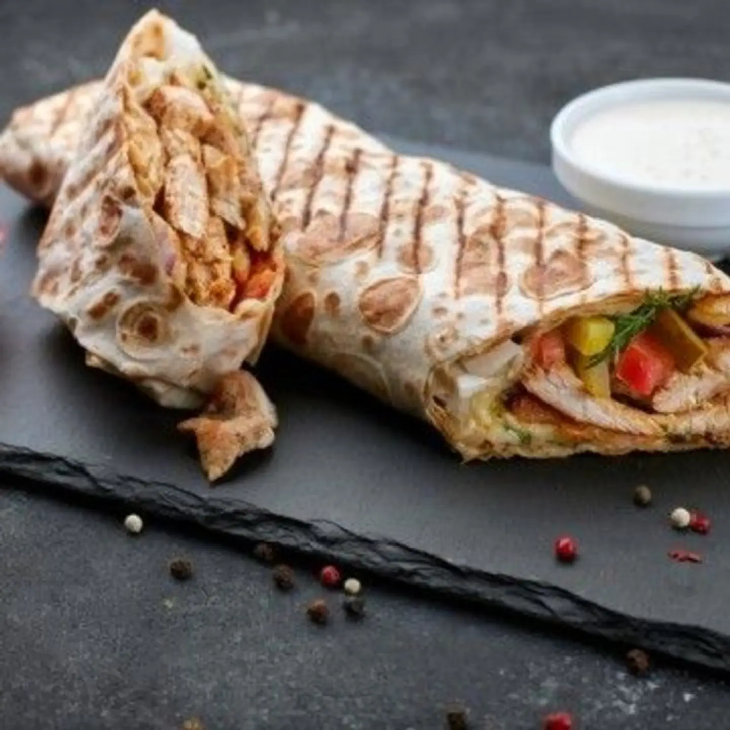Chicken Fajita Saj Sandwich