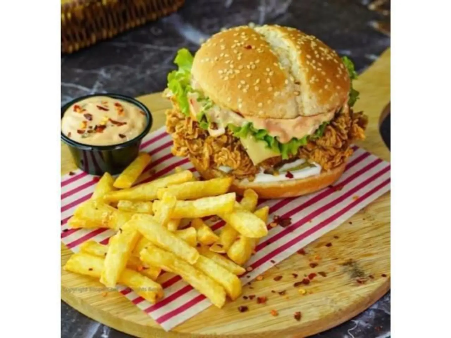 Chicken Burger With Fries