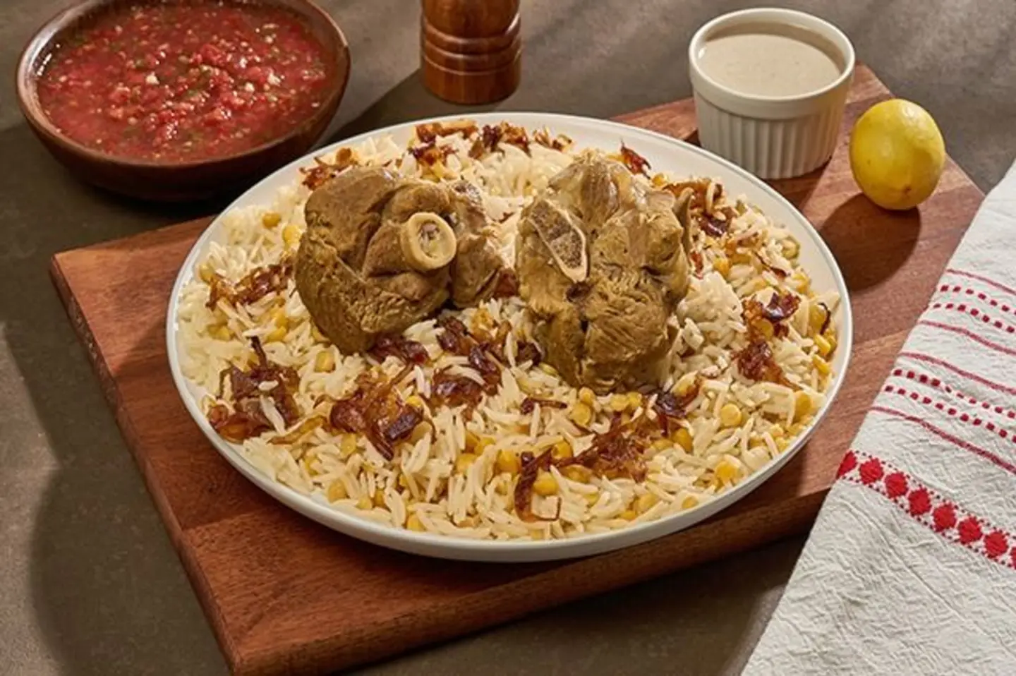 Meat Rice With Hummus