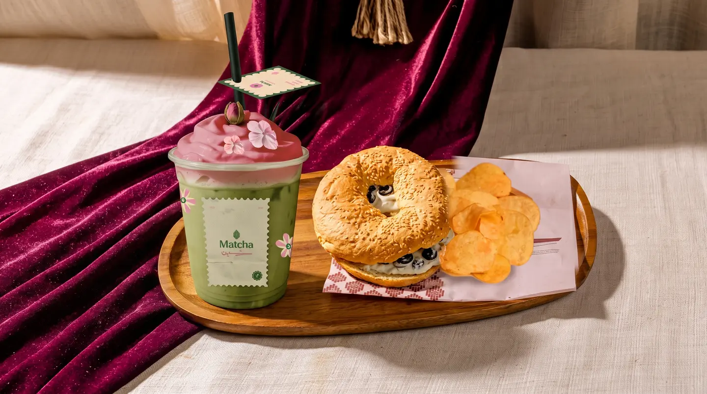 Matcha Shin's Signature Rose And Vanilla With A Feta Sandwich