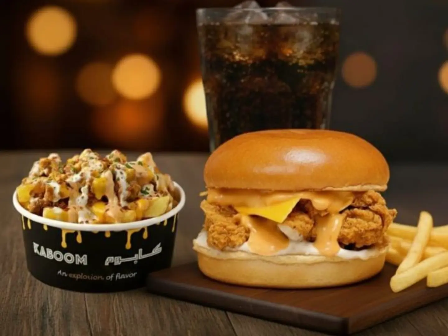 برجر تشكن فرايز مشروب