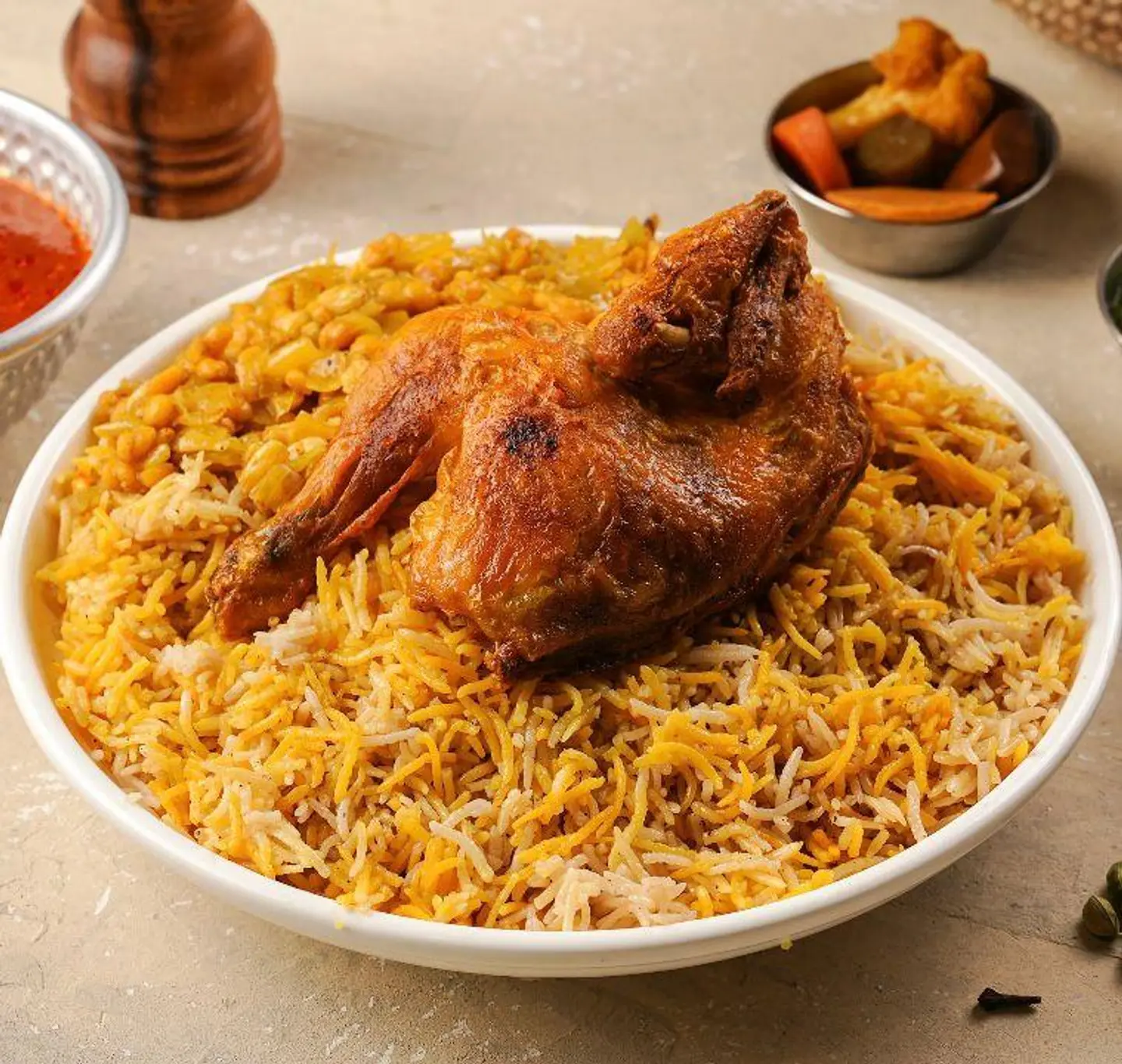 نص حبة كبسة دجاج