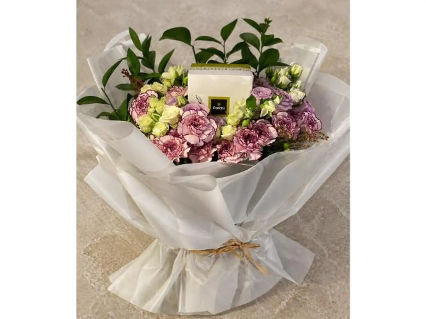 Flower Bouquet With Patchi Chocolate Box 4