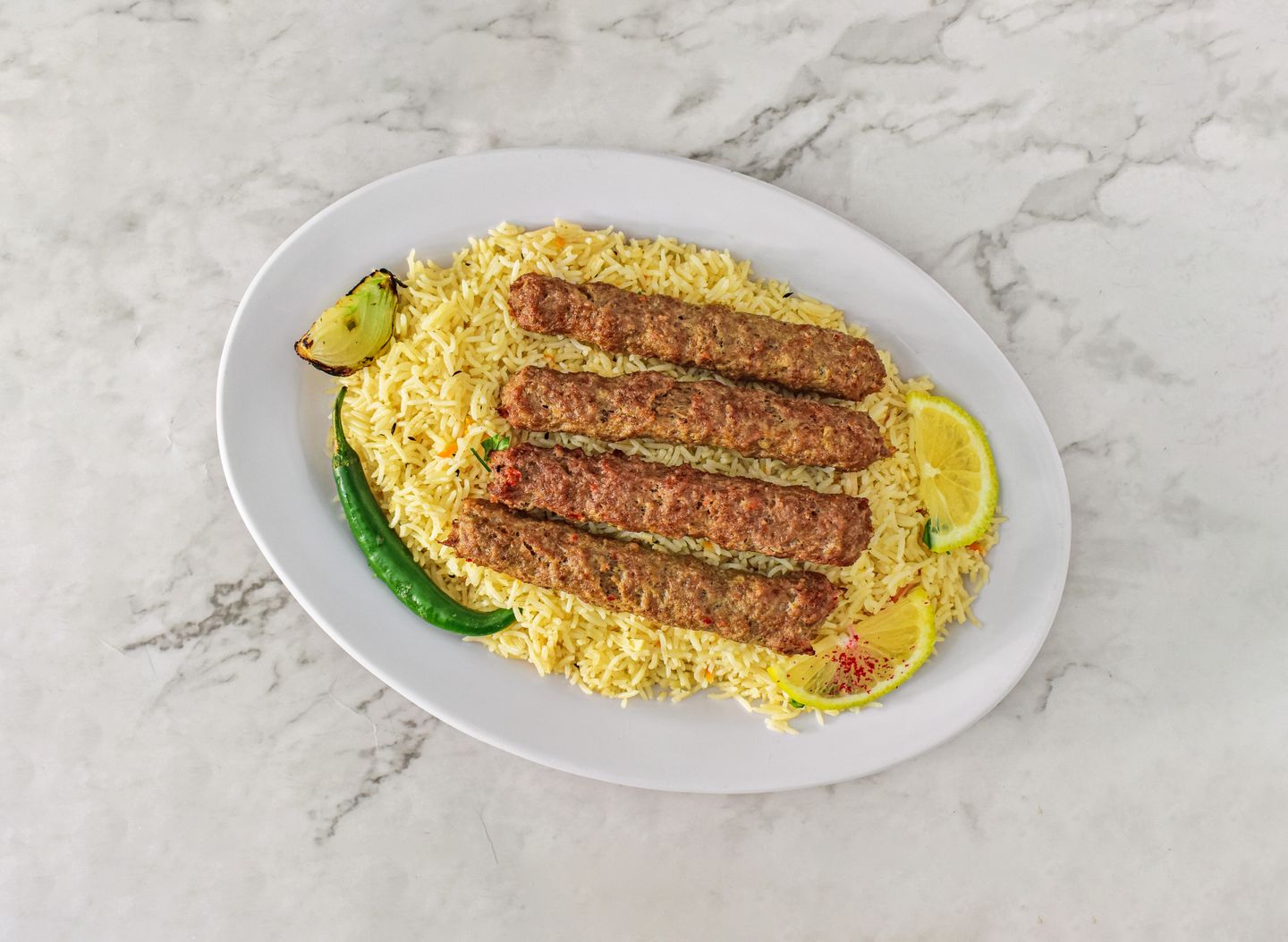 Meat Kebab With Rice