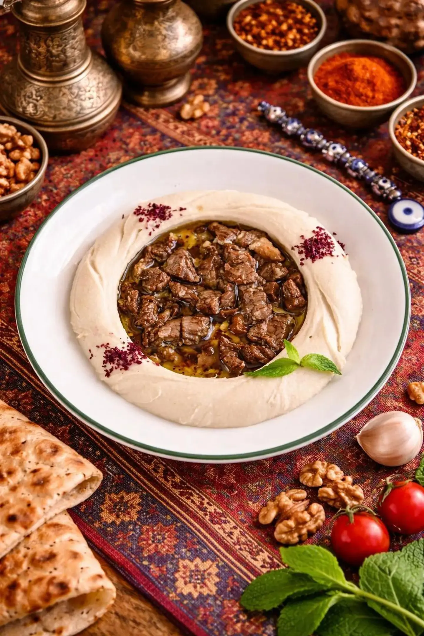 Chef’s Gold Hummus With Meat