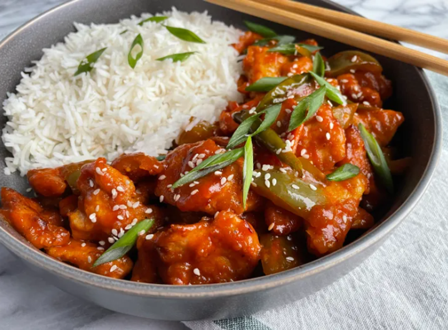 Chicken Manchurian With Rice