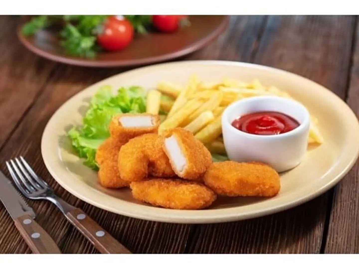 Chicken Nuggets, Fries, And Juice