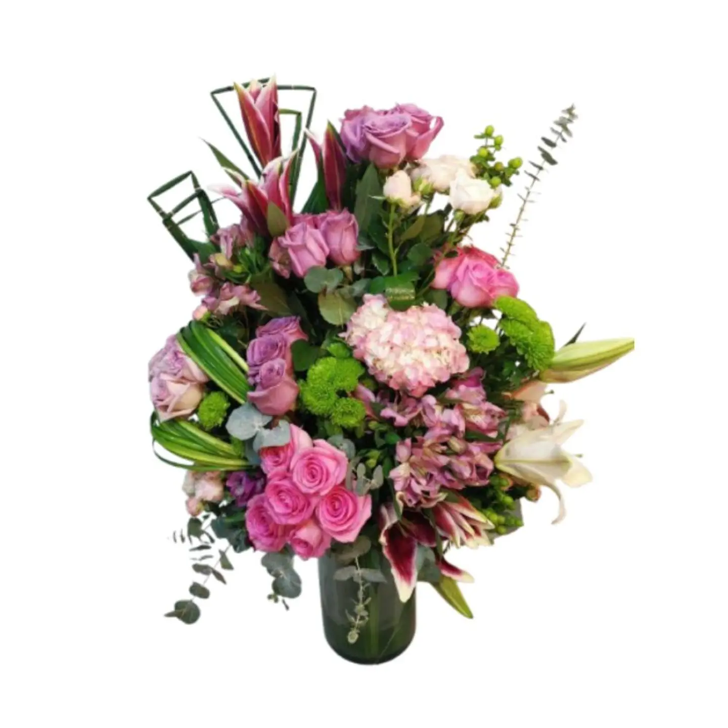 مزهرية أميرة الليليوم والجوري