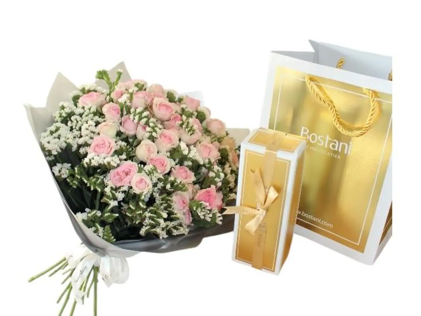 باقة البيبي روز مع شوكلاتة بستاني