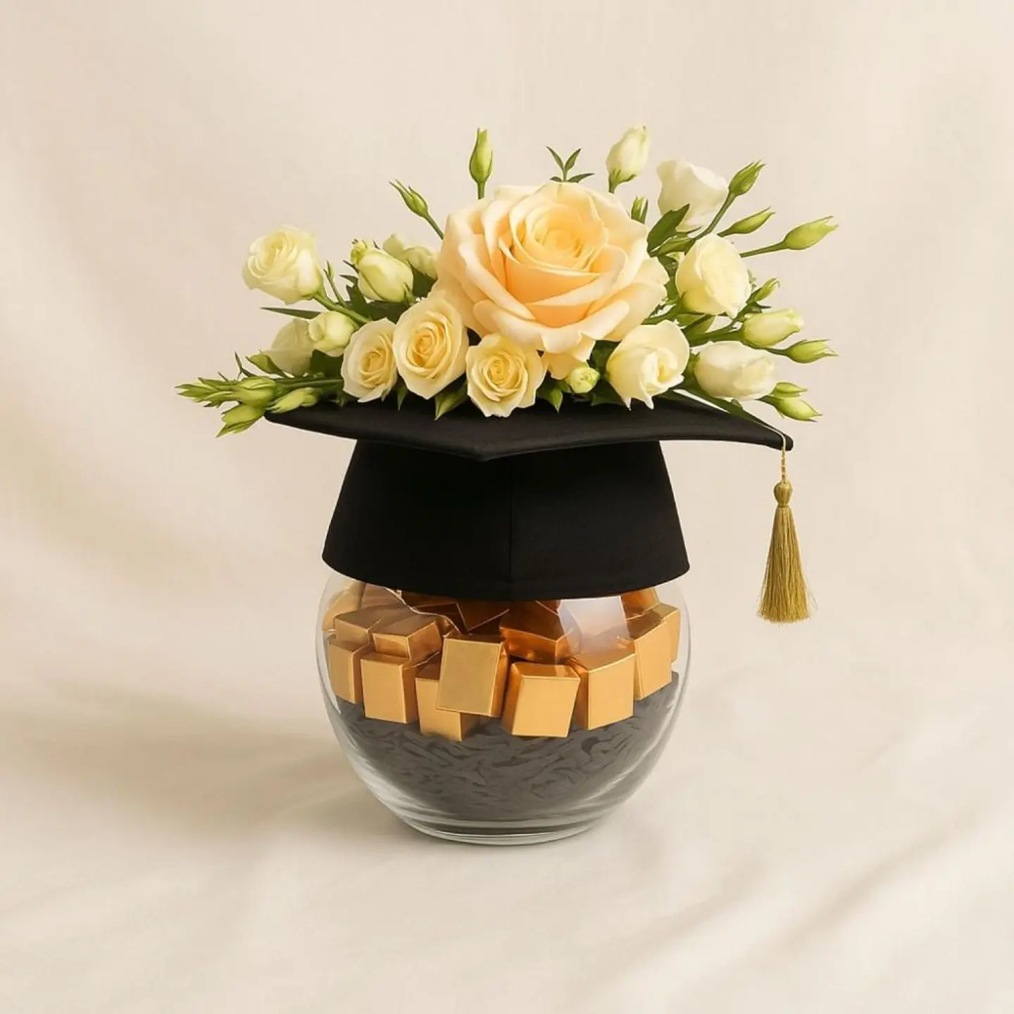 A Graduation Cap Arrangement Sweets And Roses