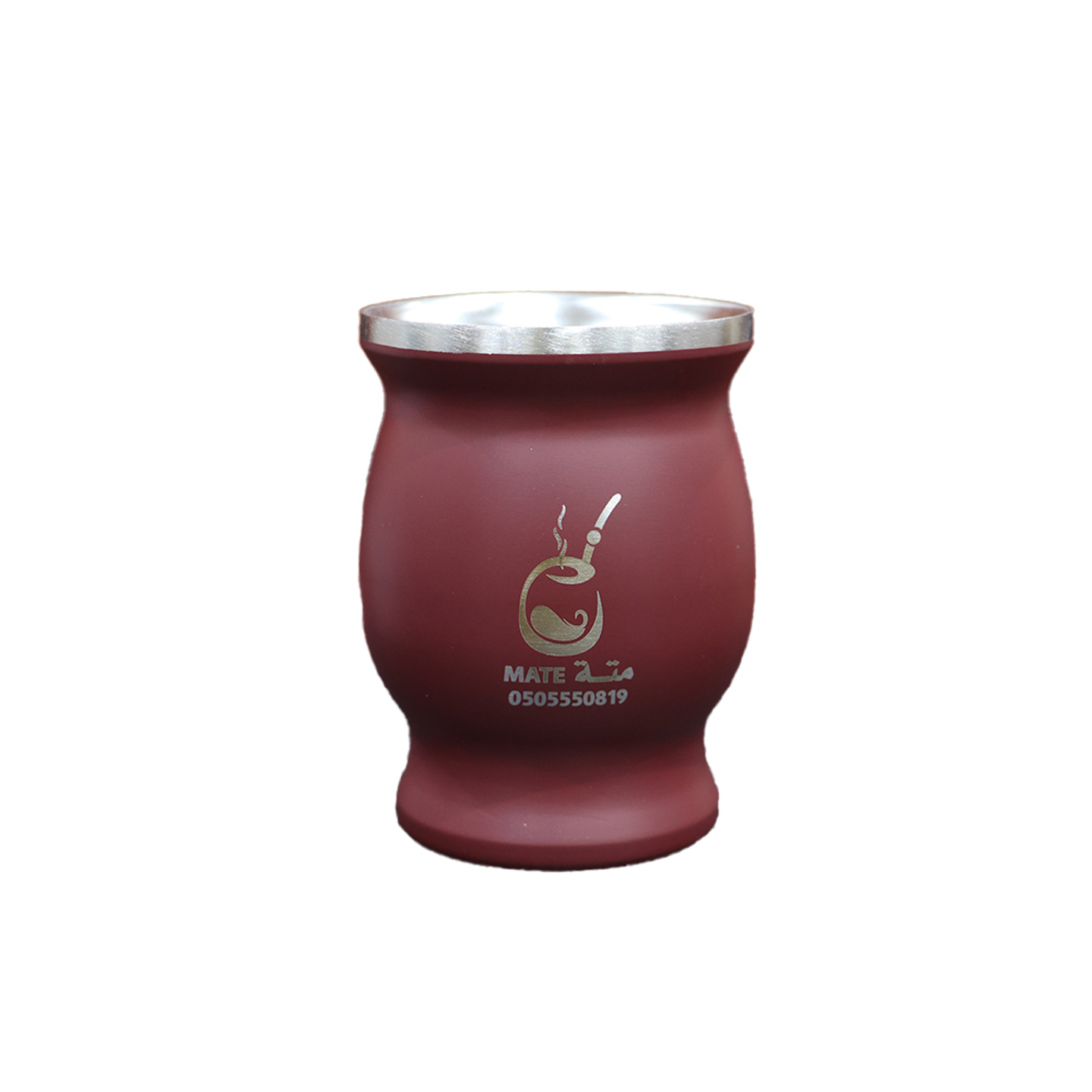 A Red Stainless Steel Mate Cup With A Capacity Of 230 Ml