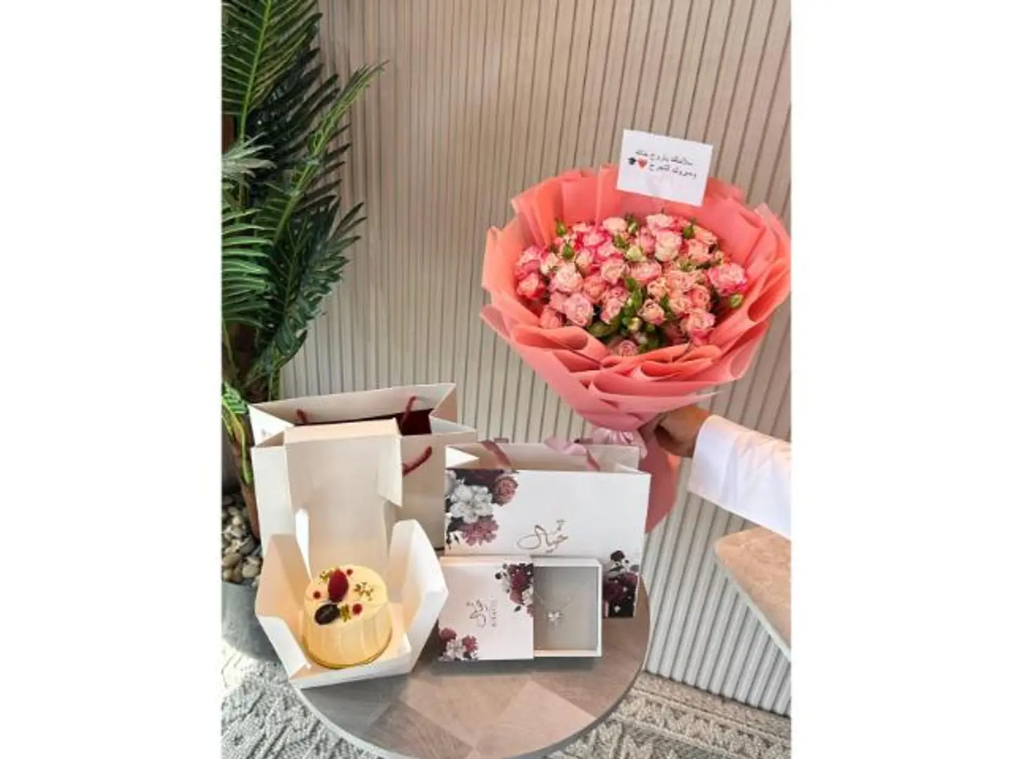 Gift Of A Necklace And Cake