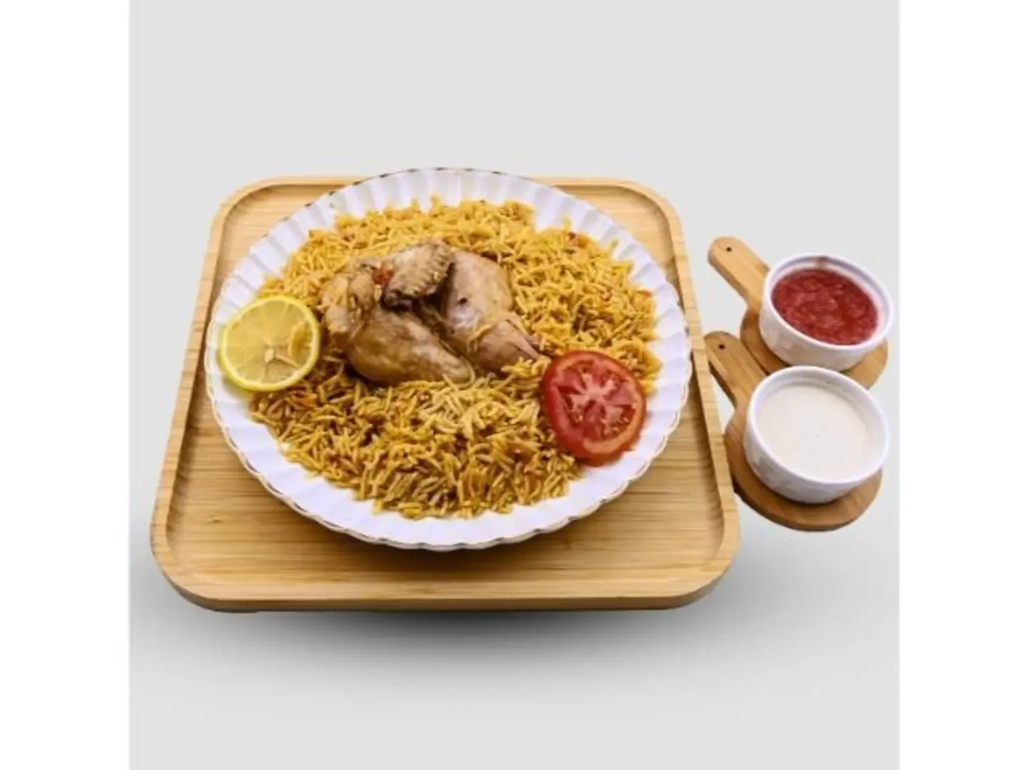 نصف حبة دجاج مضغوط مع الأرز