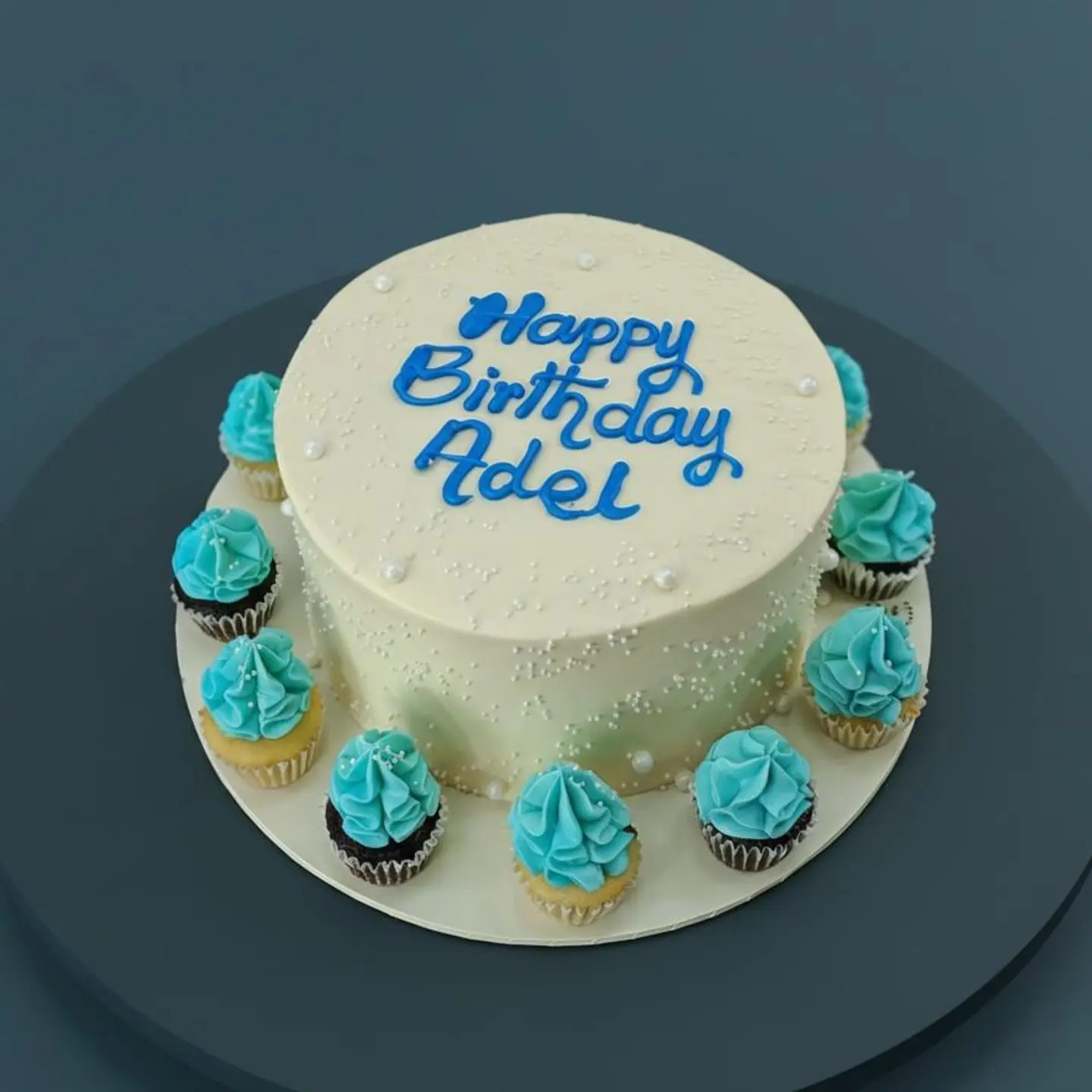 White Cake With Cupcakes