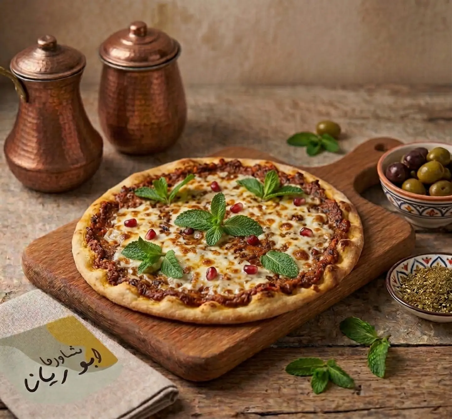 Manqosha Muhammara & Cheese