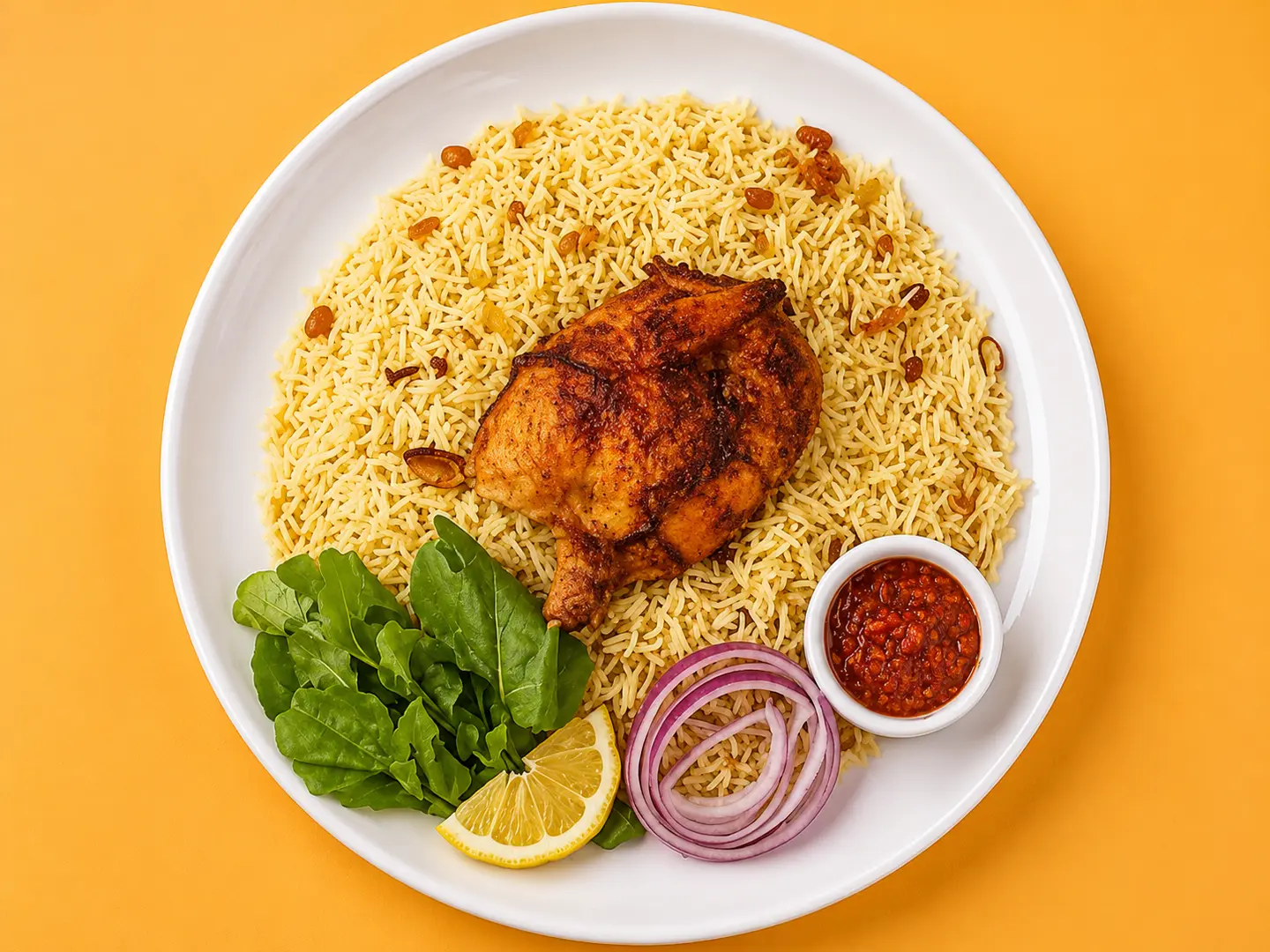 Half Chicken Meal With Rice And Vegetables