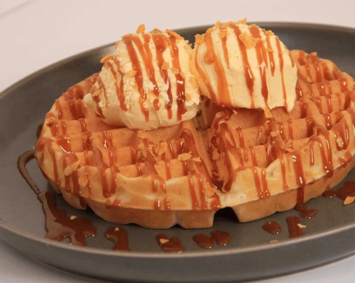 Serial Waffle. With Ice Cream