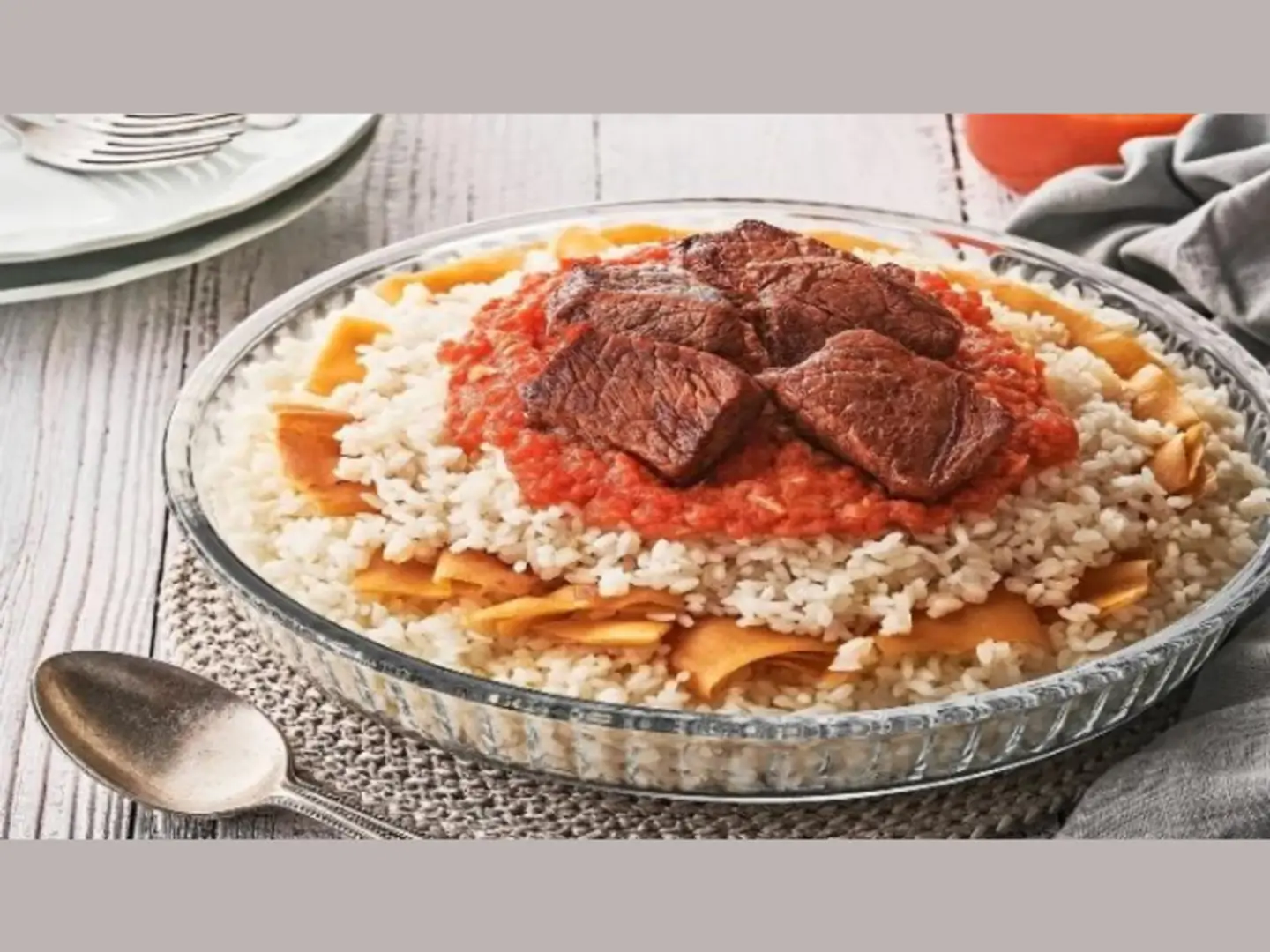 Egyptian Style Meat Fatteh