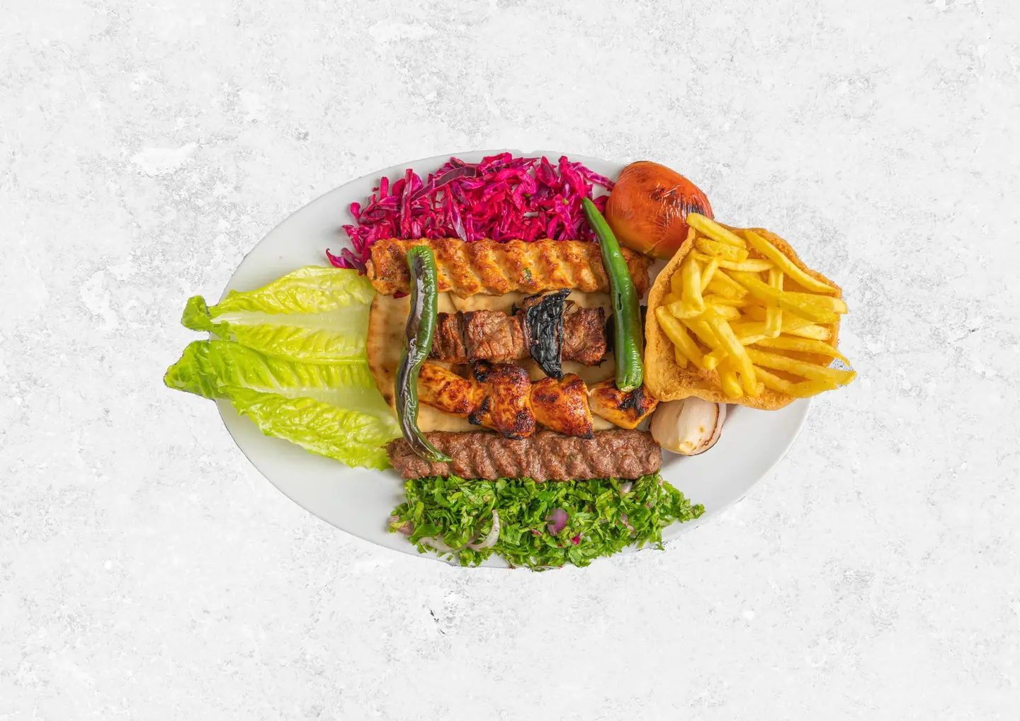 Two Mixed Skewers Grill Meal