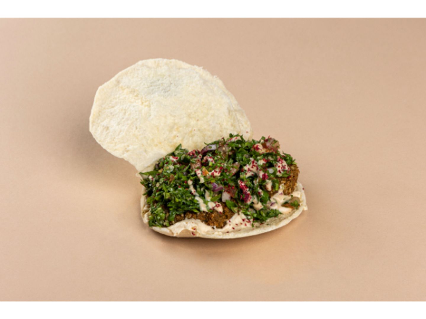 Falafel With Tabbouleh Sandwich