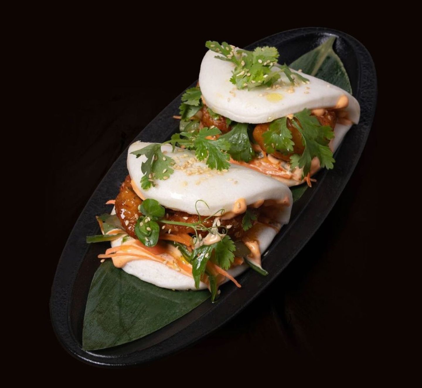 Chow Bao With Spicy Prawns