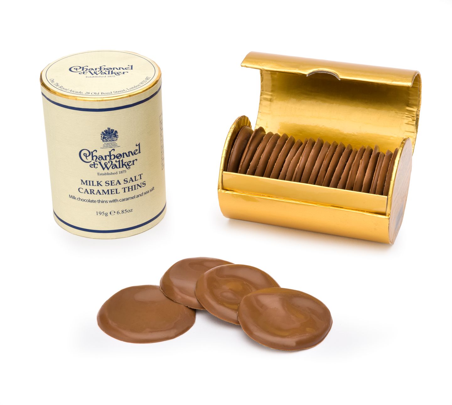 Milk Chocolate Thins With Caramel And Sea Salt