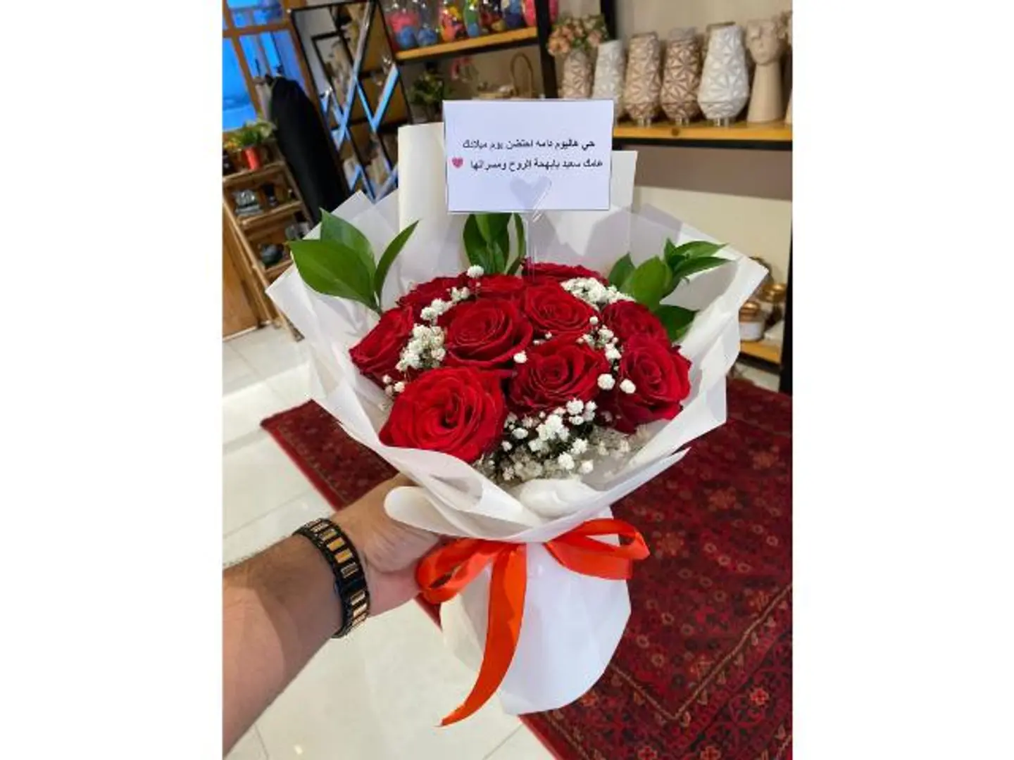 Red Rose Bouquet With White Wrapping