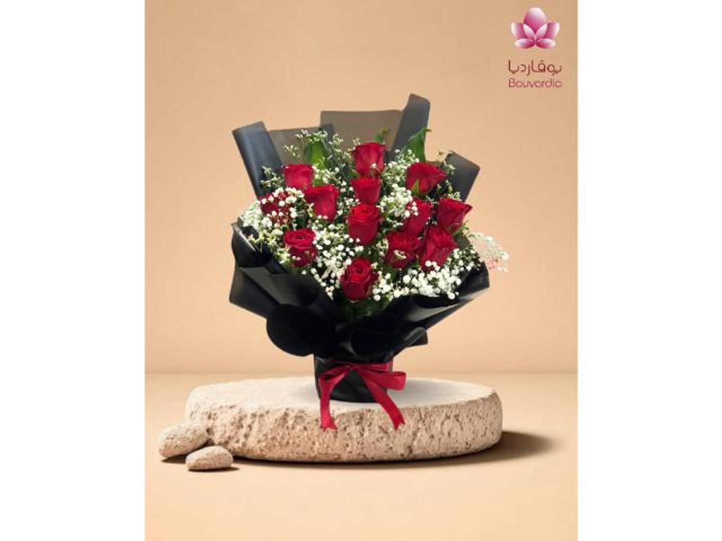 باقة ورد جوري احمر طبيعي1