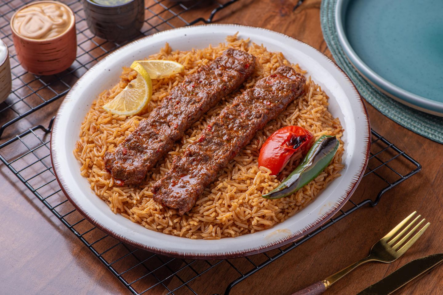 Meat Kebab With Rice