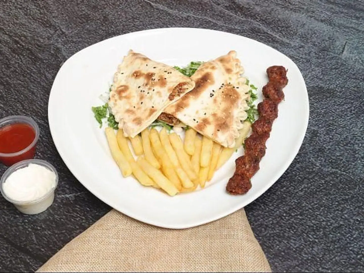 Meat Kebab With Labneh