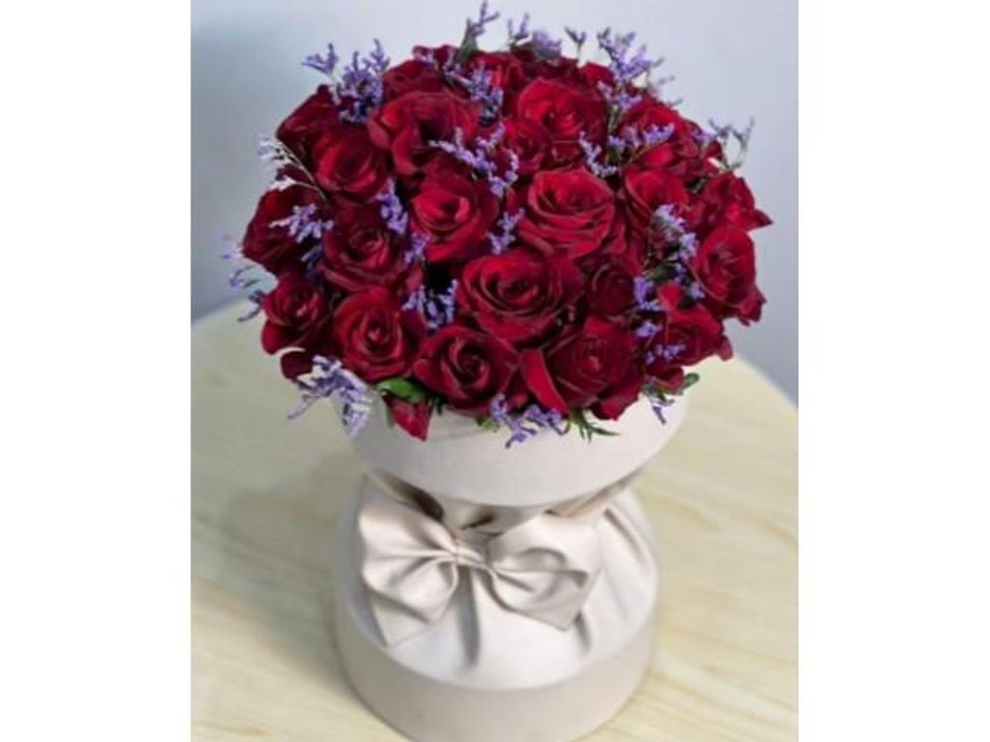 Natural Rose Bouquet With Fabric Wrapping