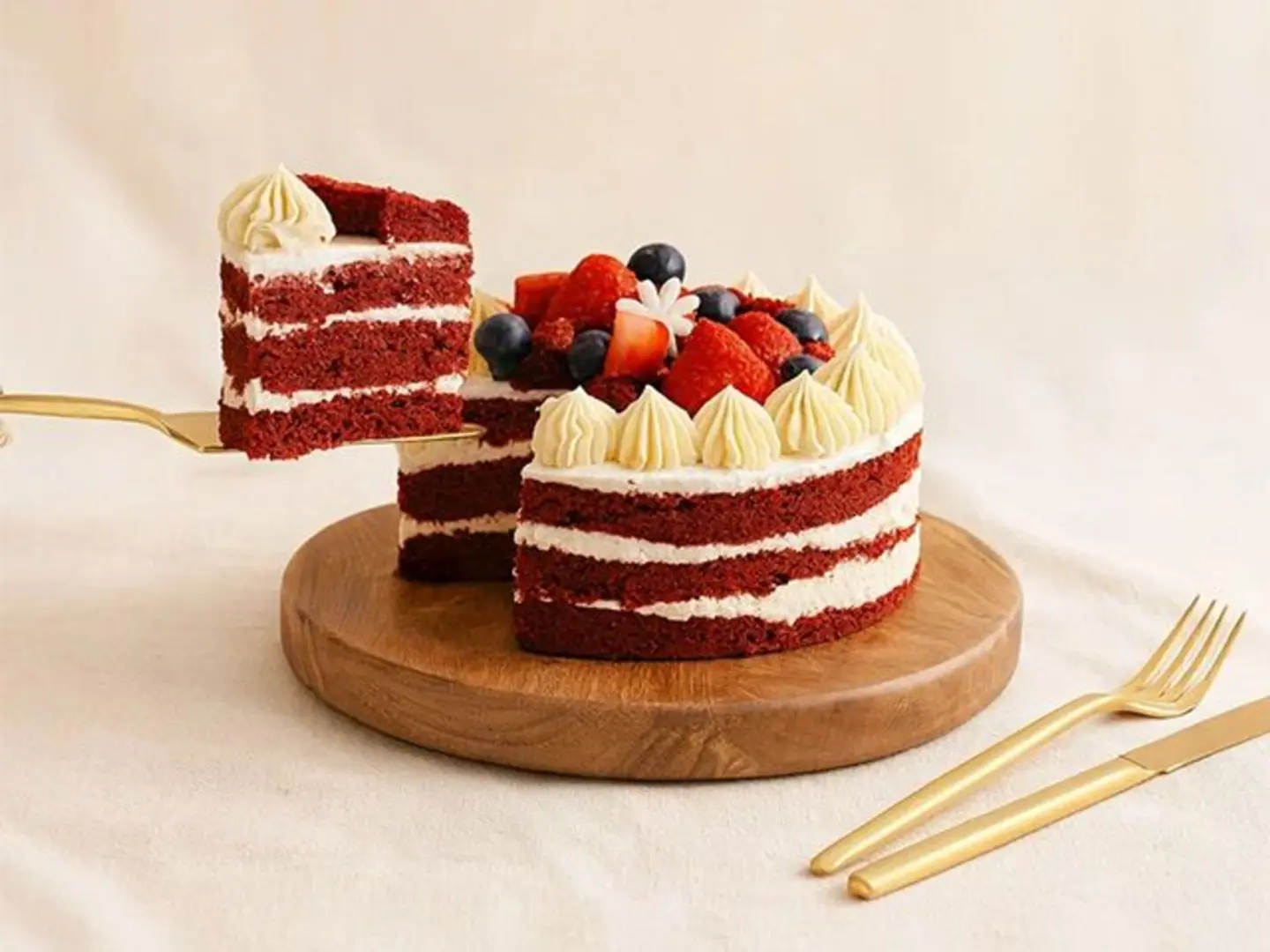 كعكة ريد فيلفيت بالشوكولاتة والكرز - 500 غرام هدية عيد ميلاد وذكرى سنوية لها ( أم , أخت , زوجة ) أو له ( أب , أخ , زوج )