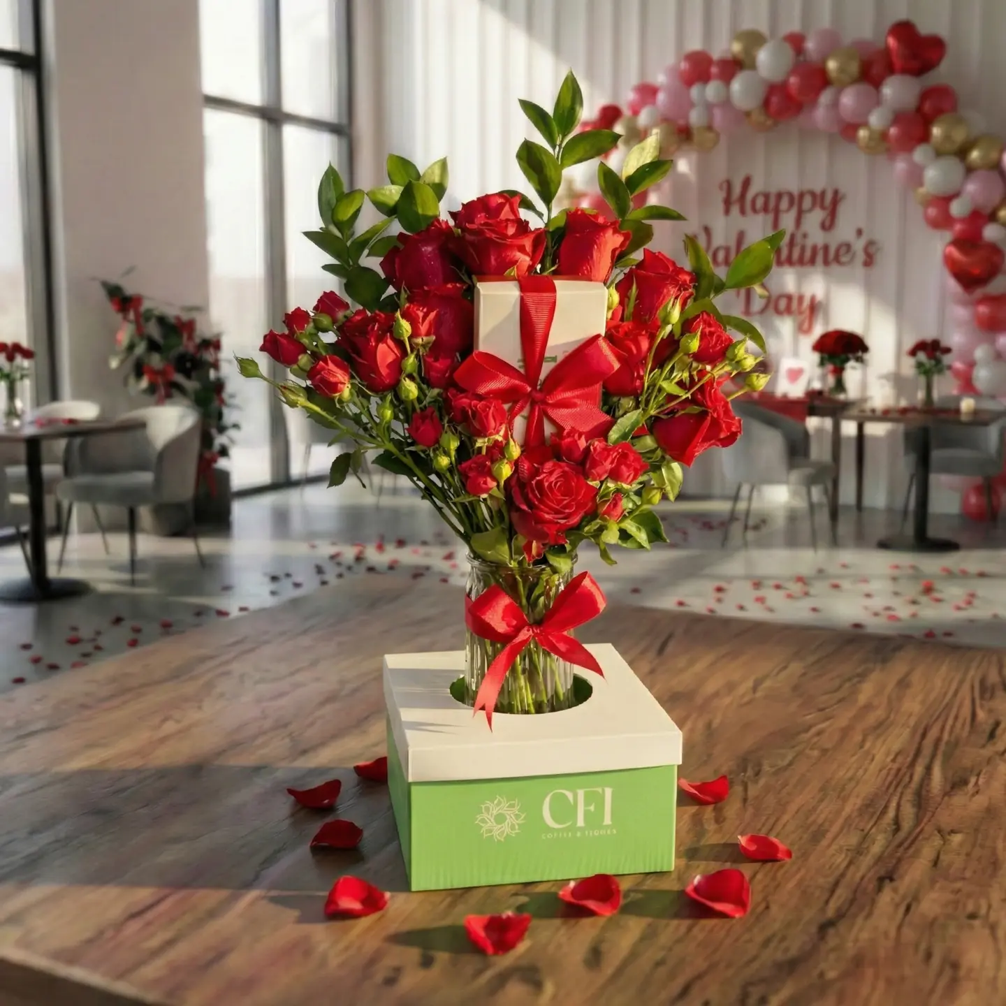 Valentine's Vase ( Chocolate & Flowers Vase )