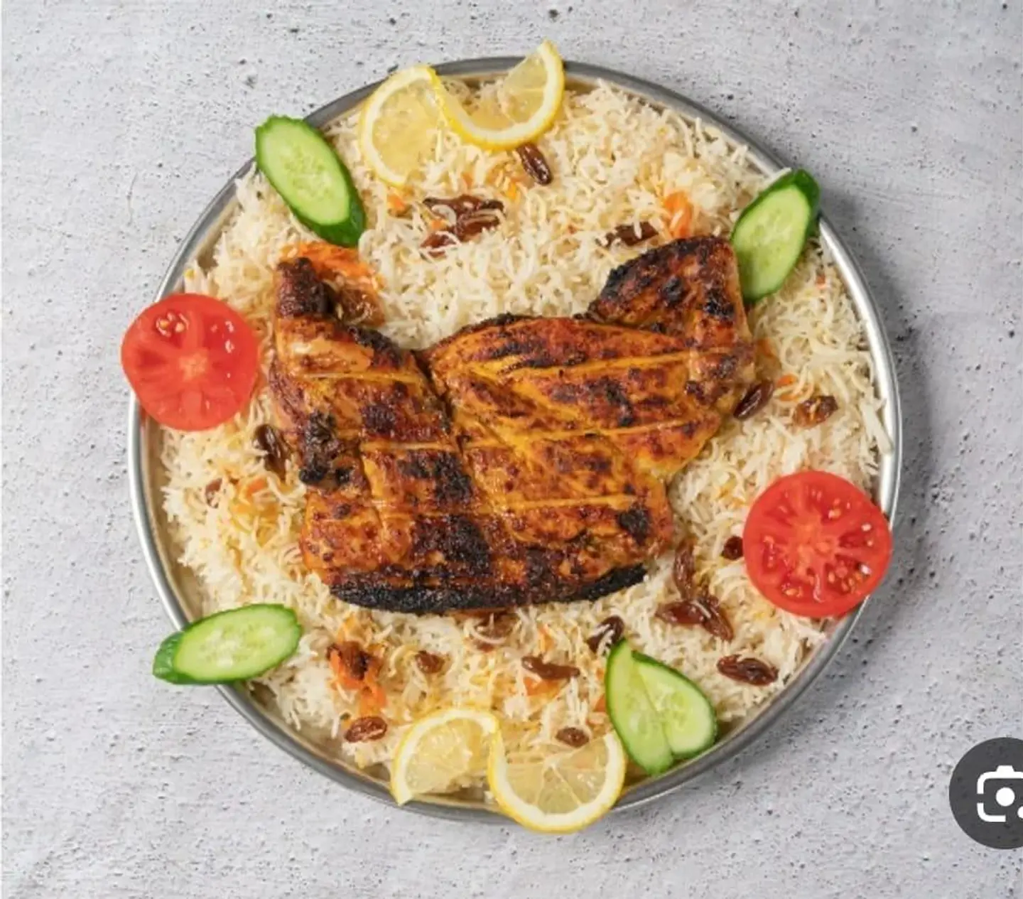 Half Charcoal Chicken With Peshawari Rice