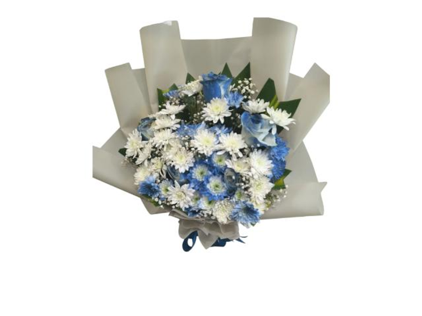 بوكيه كريز ابيض مع سماوي