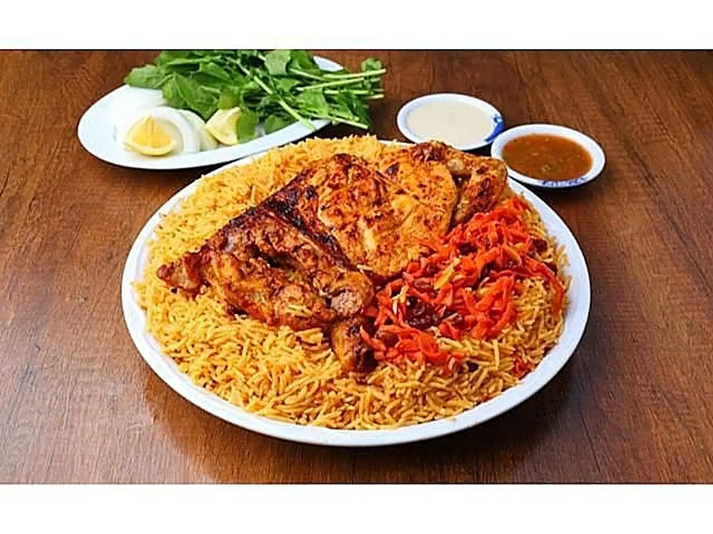 Half Charcoal Chicken With Biryani Rice