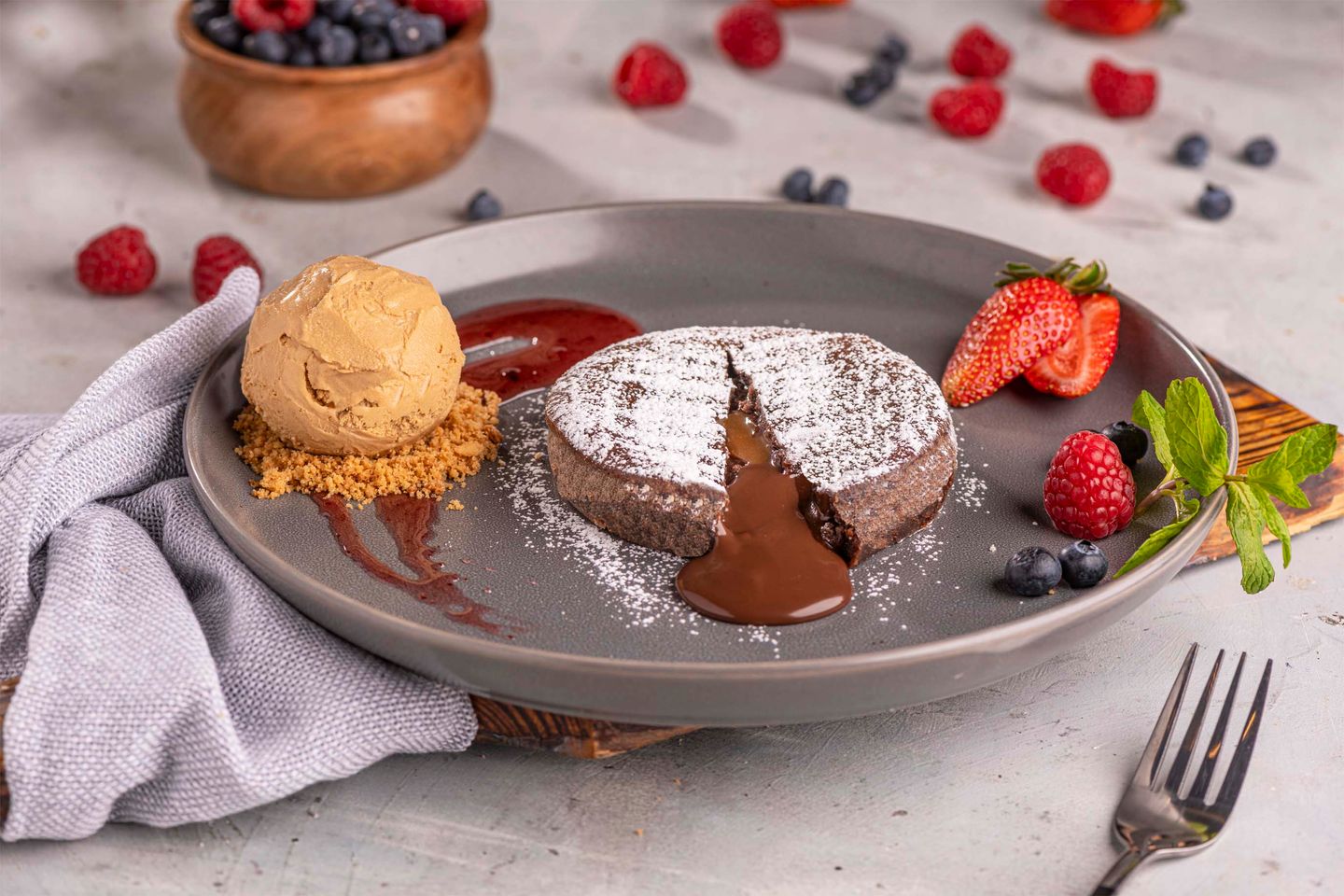 Chocolate And Salted Caramel Lava Cake