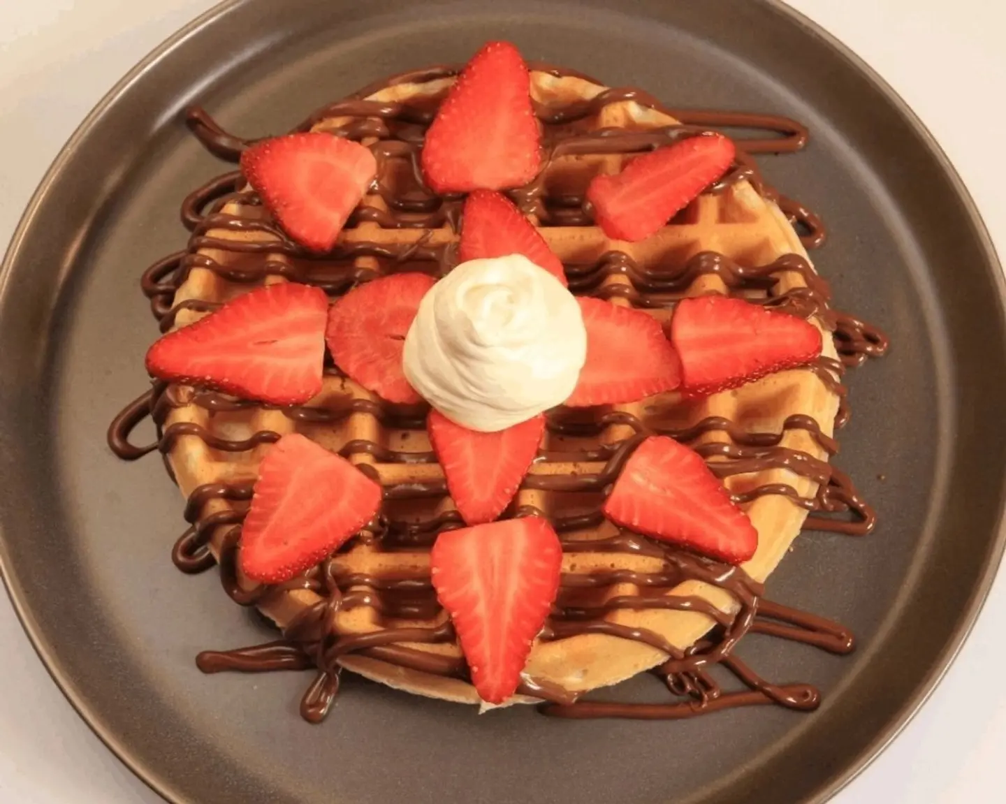 Nutella And Strawberry Waffles