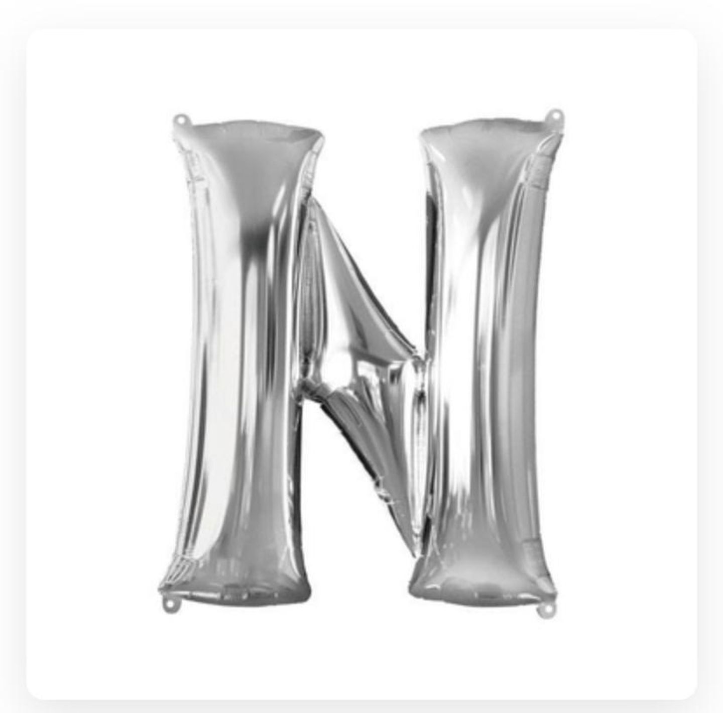 Letter N Silver Balloon