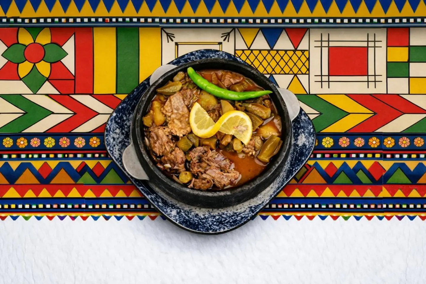 بامية مع مرق لحم